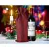 Burlap Wine Gift Bags, 24 Pcs Jute Drawstring Wine Bottle Covers with Ropes and Tags for Christmas
