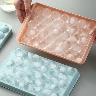 Πλαστικές Φόρμες Παγοθήκη 33 Θέσεων 3D Στρογγυλές Φόρμες Πάγου Οικιακή Χρήση Μπαρ Πάρτι Στρογγυλά Παγοκύβοι Παγομηχανές Κουζίνα DIY Φόρμες Παγωτού