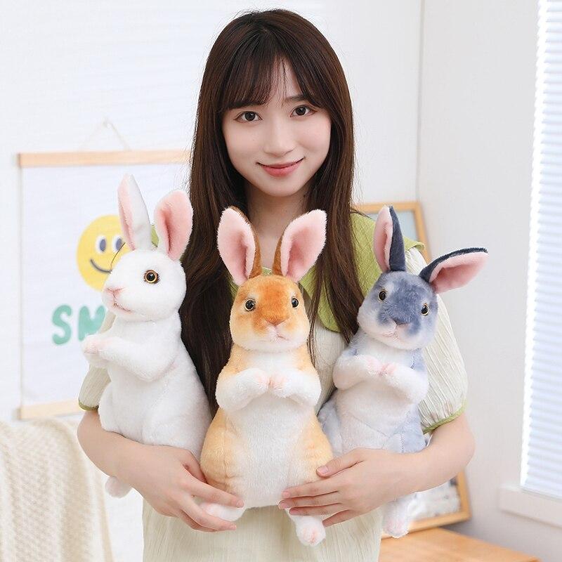 Lovely Fluffy Lop -Eared Rabbits Plush Toy Baby Kids Appease Dolls Simulation Long Ear Rabbit Pillow Kawaii Xmas Gift