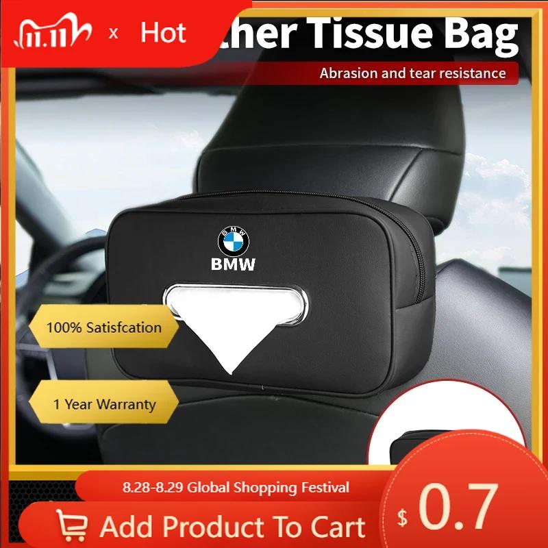 Car Sticker 2025 Hot Car Seatback Tissue Box Armrest Paper Napkin Storage Bag Accessories For BMW E90 E60 E46 E39 F30 F10 E87 X3