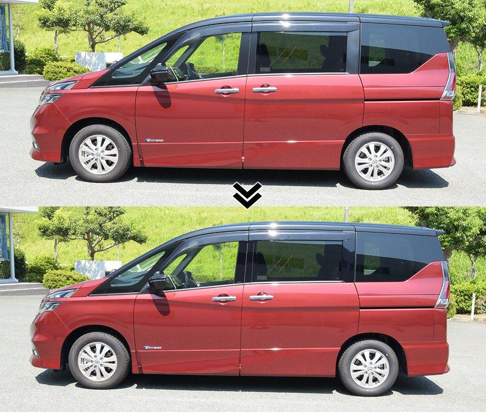 SecondStage Pillar Garnish for Serena C27 to Vehicles with OEM Side Piano Black SHN0112BLK (Exclusive Visors)