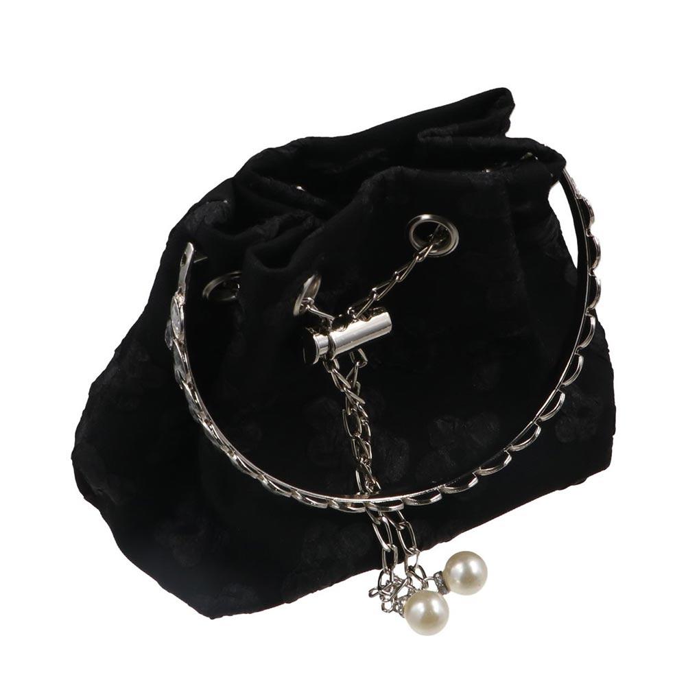 

Handbag Flower Drawstring Bucket Bag Floral Small Messenger Bag Simple Denim Fabric Bag Outdoor чёрный