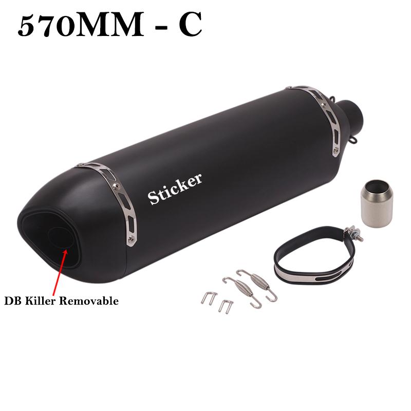470MM 570MM Universal Motorcycle Exhaust Pipe DB Killer Muffler For Honda PCX125 150 Z900 R6 TMX530 CB500 R1 Tenere700 XTZ700