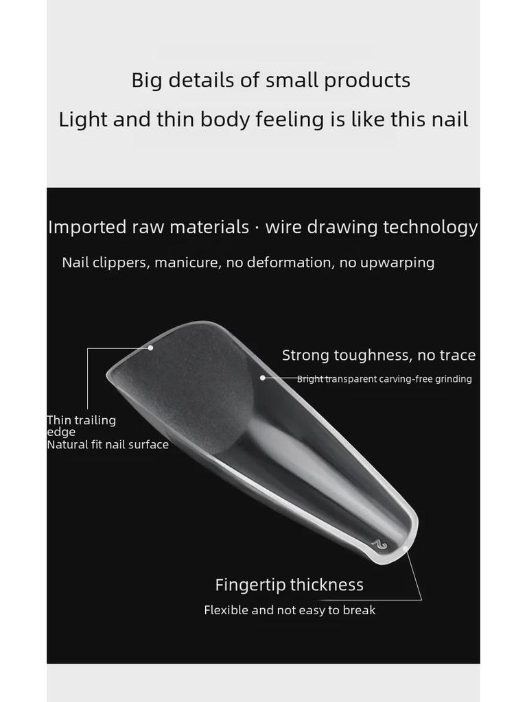 Frosted Fine Dog White Nail Art Tips - Ultra-thin Seamless False Nail Stickers