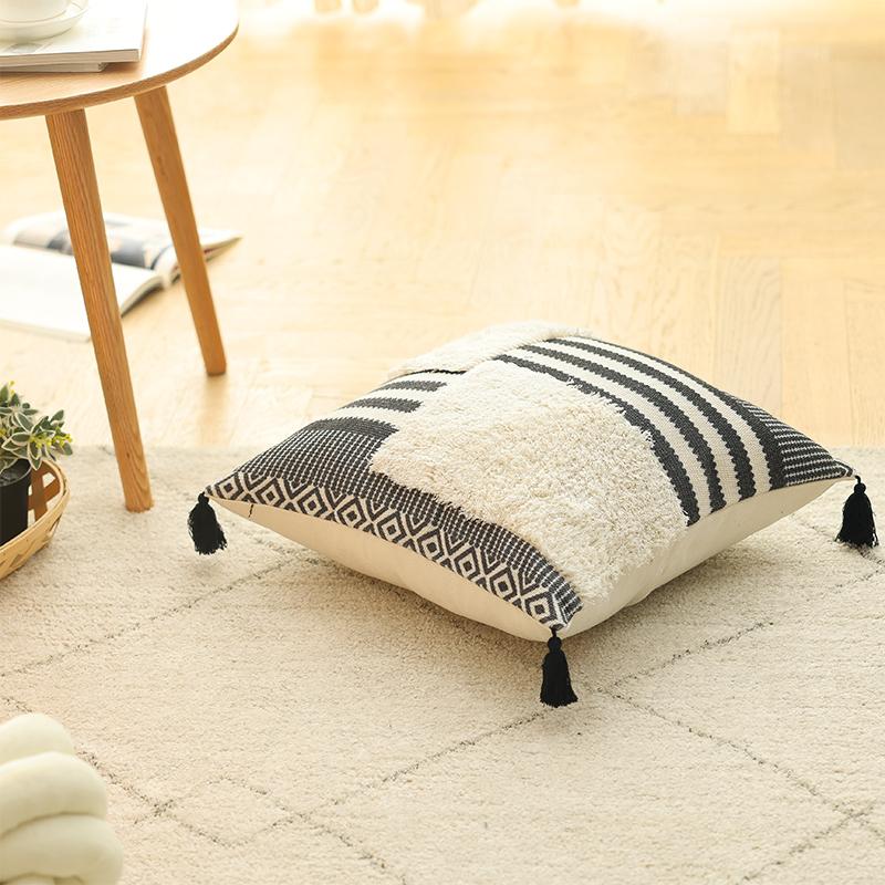 Cotton and Linen Pillow B&B Living Room Sofa Nap Cushion Bay Window Bedside Car Decorative Waist Pillow Case