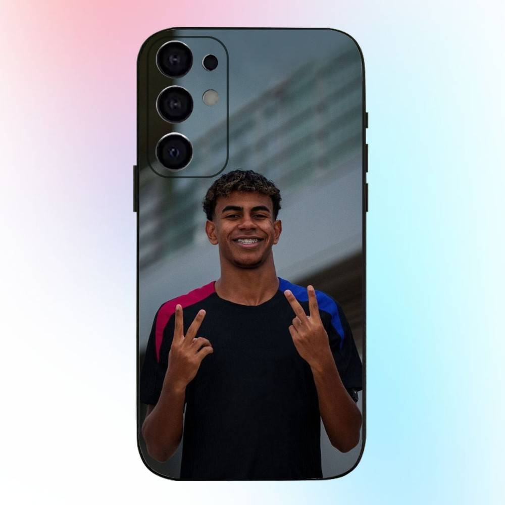 Funda para Teléfono Deportiva L-Lamine Y-Yamal Linda Para Samsung S25,S24,S21,S22,S23,S30,Ultra,S20,Plus,Fe,Lite,Note,10,9,5G Cubierta Negra