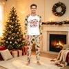 Christmas Family Matching Long Sleeve Pajama Set with Neck Top and Pants for Parents and Kids