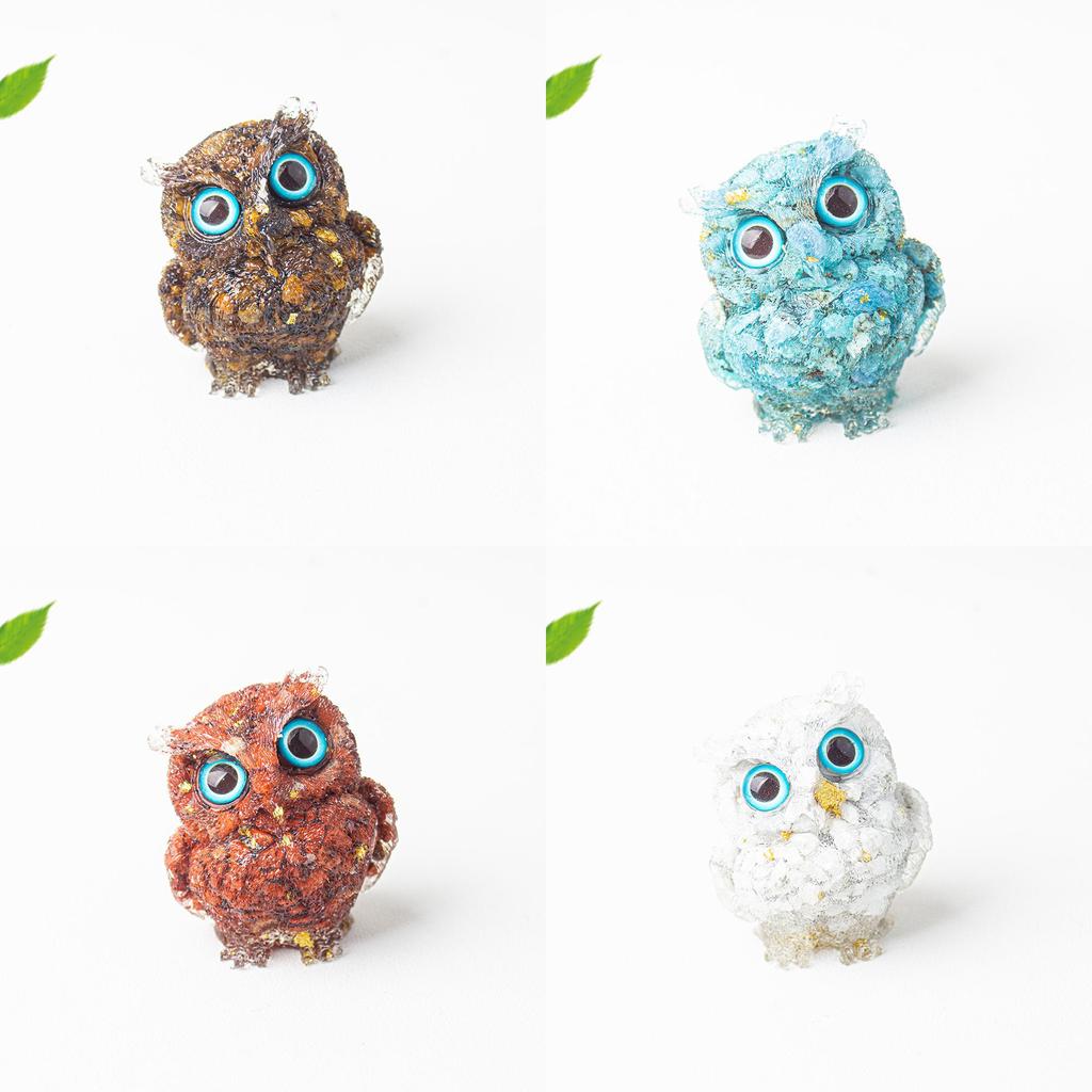 Figurine Hibou en Résine Cristal Pour Décoration Maison Bureau Cadeau Pour Amis Et Famille