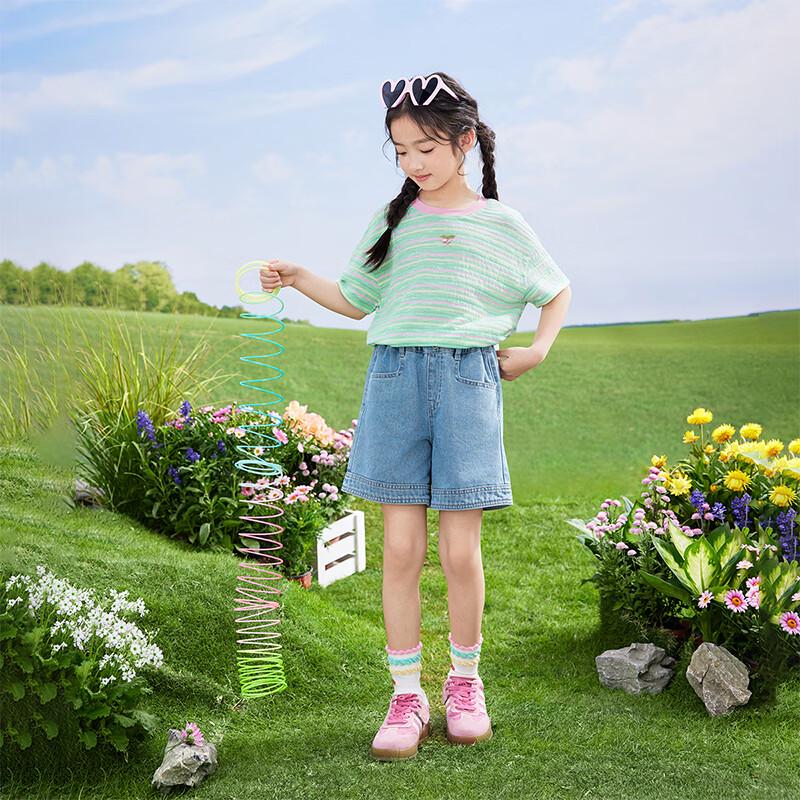 Xiaoyinman Girls' Striped Short Sleeve T-Shirt