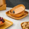 Holz Kunststoff Quadratische Platte Snacktablett Kuchen Obstplatte Sushi Frühstück Trockenfrüchteschale Knochenspuckschale Geschirr Serviertablett
