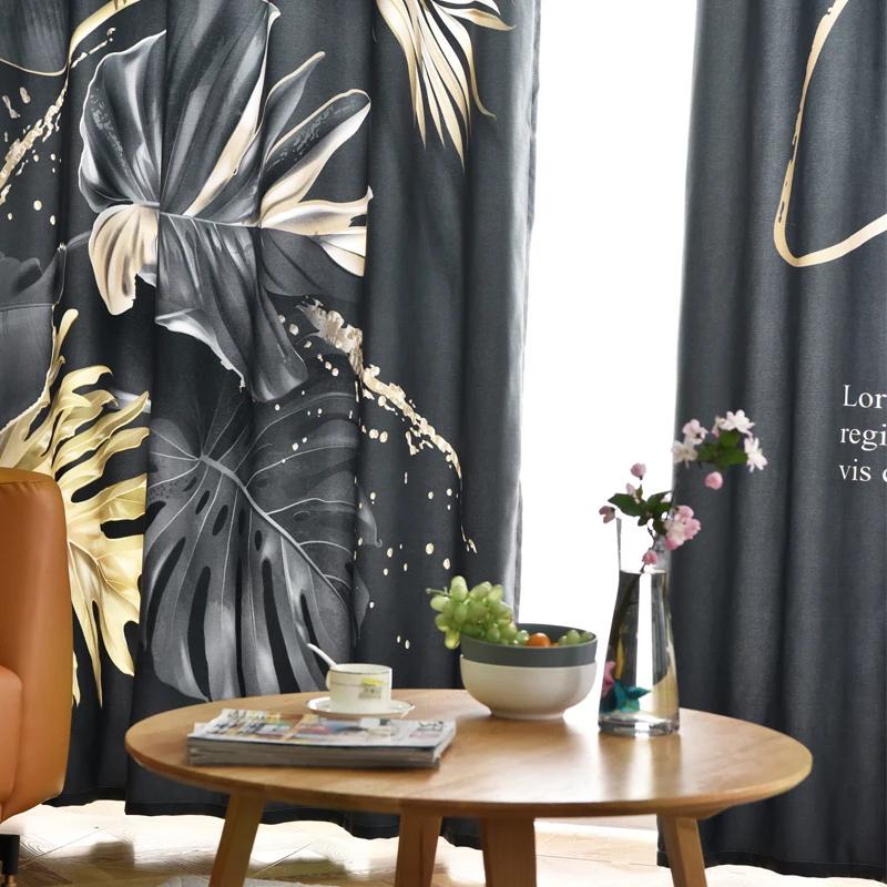 Light Luxury Modern Simple Living Room High Shading Curtain 2023 New Bedroom Full Shading Cloth Hook Type Punching Model 2Pcs