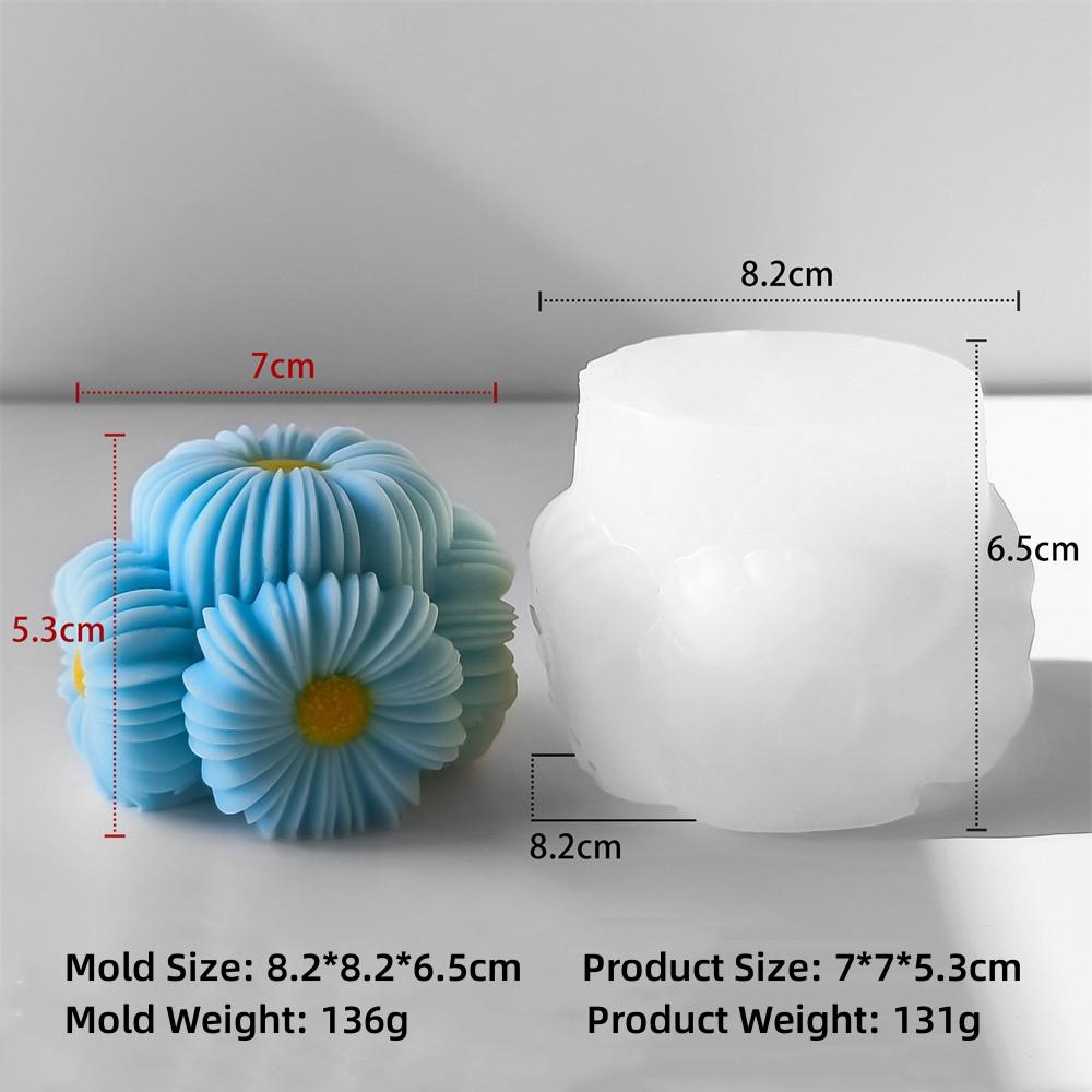 

Свеча в форме цветочного шара, мыло ручной работы, силиконовая форма, сделай сам, форма для гипса для ароматерапии в виде цветка подсолнуха, украшение, форма, домашний декор, орнамент