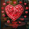1PC Valentine's Day Window Decor Sticker - Red Rose Heart Balloon PVC Static Cling for Home Room