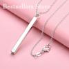 925 Sterling Silver 16-30 Inch Exquisite Long Cylindrical Pendant Necklace for Women's Fashion Wedding Accessories Jewelry
