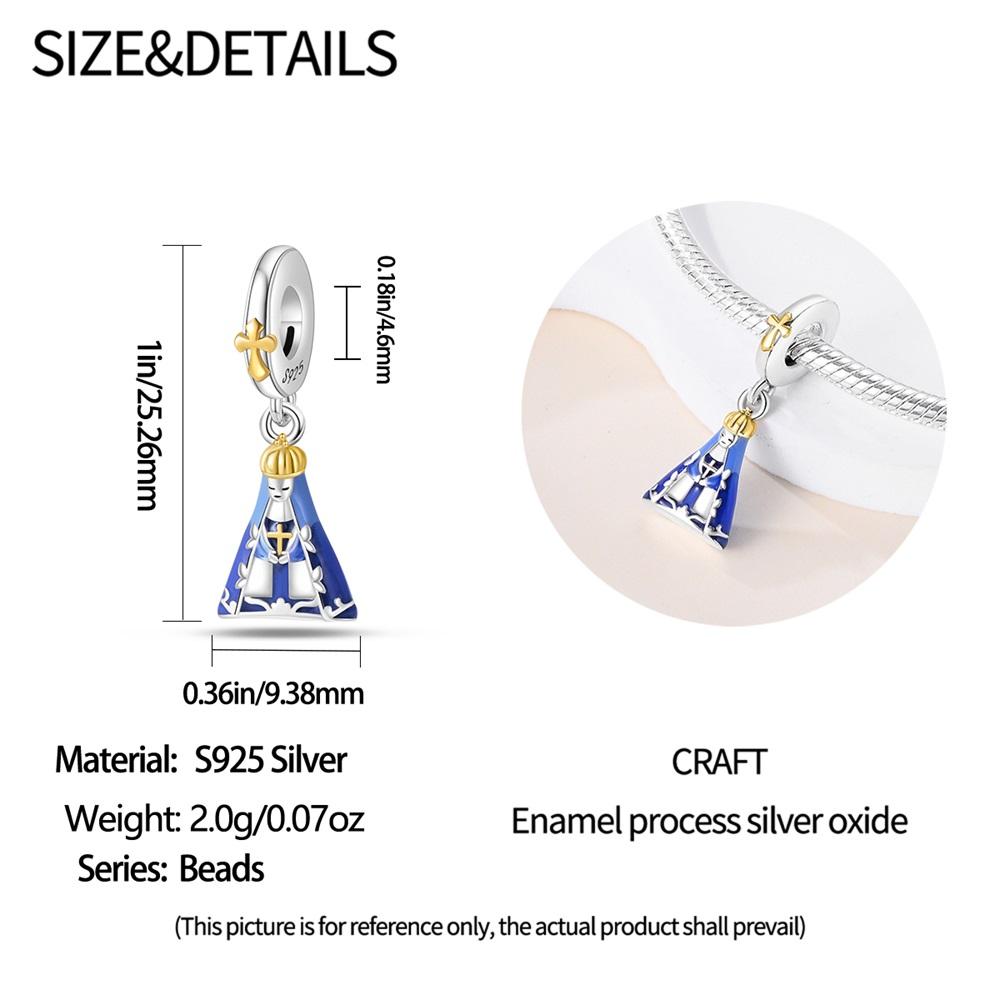 Original Charms Copper Religious Belief Virgin Mary Beads Fit Bracelet Women Jewelry Making Diy Gift