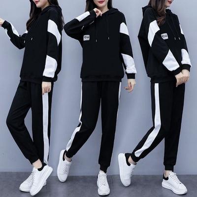 Women's Winter Thickened Casual Suit Hooded Long-sleeved + Pants 2-piece Set