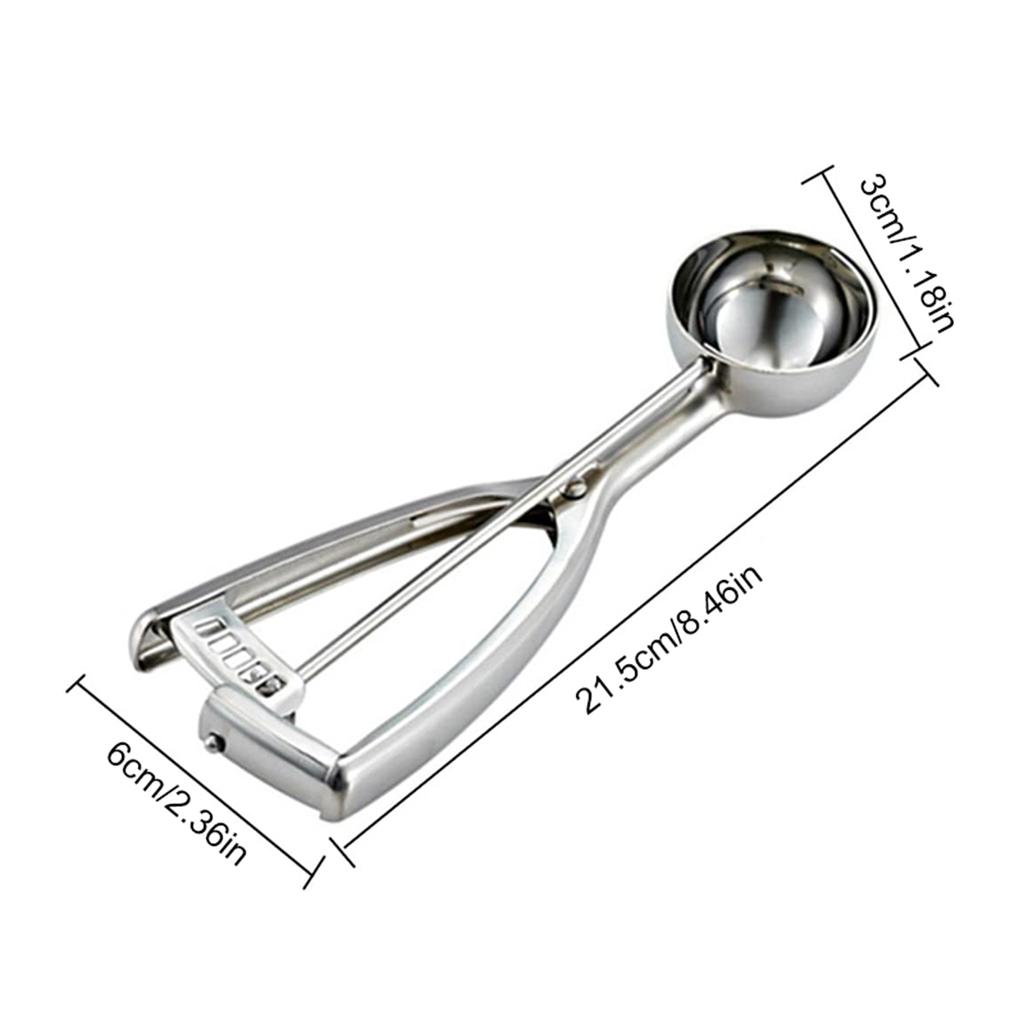 Stainless Steel Ice Cream Scoop Ice Cream Scoop With Trigger Suitable For Ice Cream Cookies Cake Dough Melon Kitchen Supplies