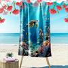 Sea Turtle and Seahorse Underwater Scene Beach Towel Quick-drying for Travel Outdoor Sports Jogging Beach and Swimming