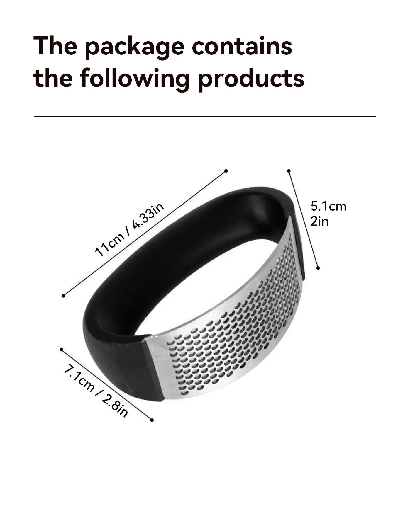 

Ручная чеснокодавилка из нержавеющей стали, пресс для измельчения чеснока для фруктов и овощей, кухонный инструмент для обработки продуктов чёрный