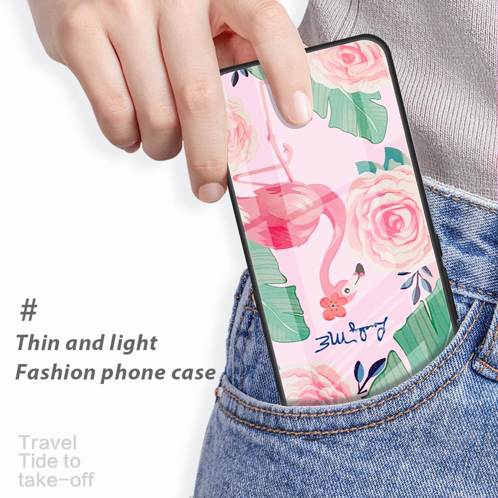 For Huawei P60 Anti-Scratch Tempered Glass Back Cover PC+TPU Pattern Printing Phone Case