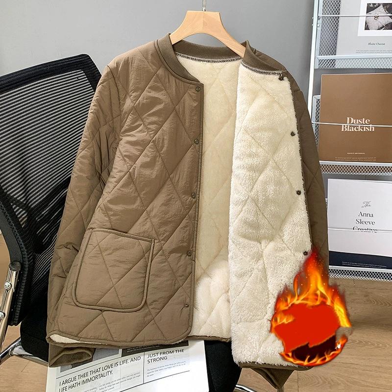 Men's Thickened Fleece Lined Stand Collar Cotton Jacket Inner Wear Short Coat Warm School Uniform Essential Youth Fashion