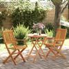 VidaXL 3-piece Folding Bistro Set Solid Acacia Wood, Garden Bistro Set, Balcony Set, Set of 3295252