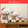 White Rabbit Small Hat Floral Skirt Animal Stuffed Plush Doll Gift Pillow