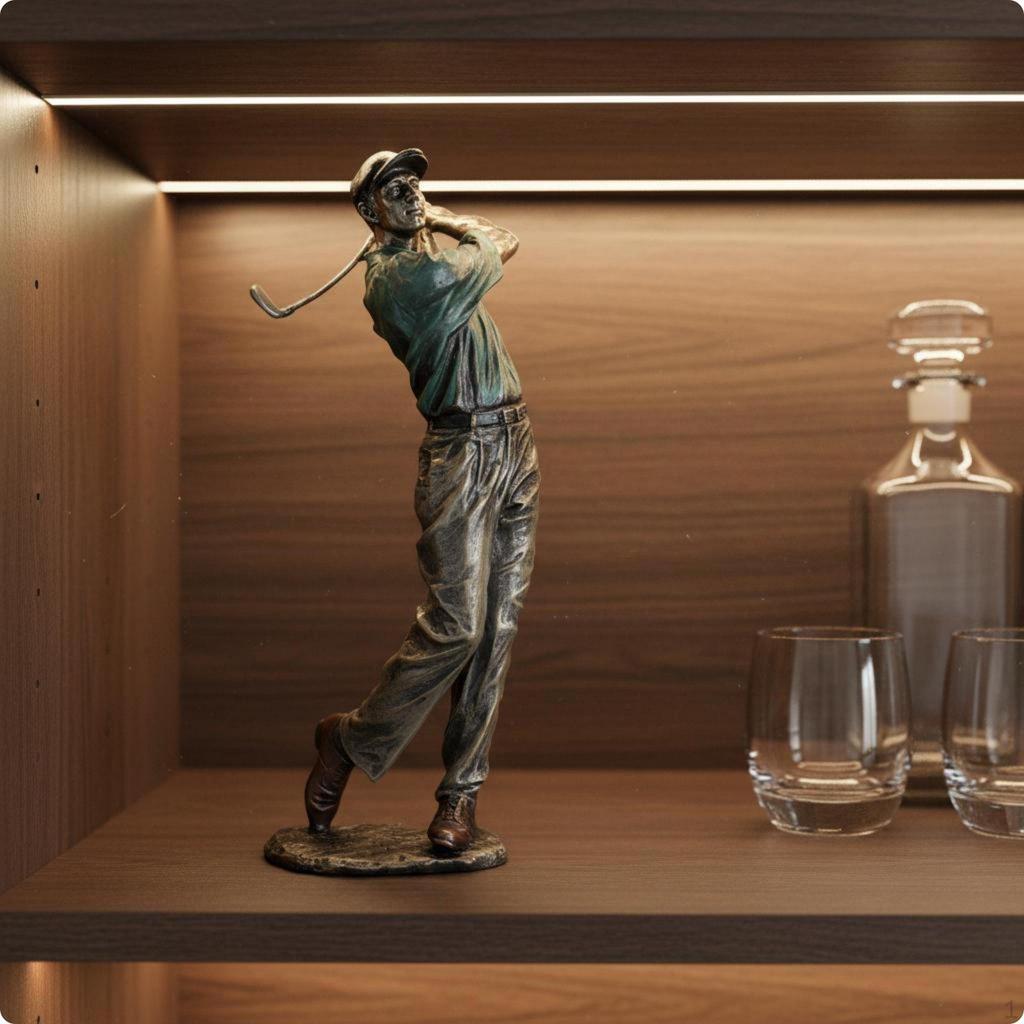 Resin Golf Decor Statue Gift Idea Player Figurine Easy to Clean Golfer for Golfers,