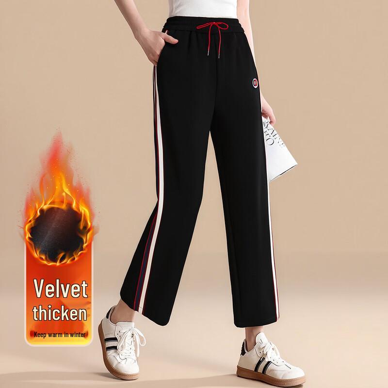 Past Women s Warm Straight Leg Elastic Waist Casual Pants 3XL