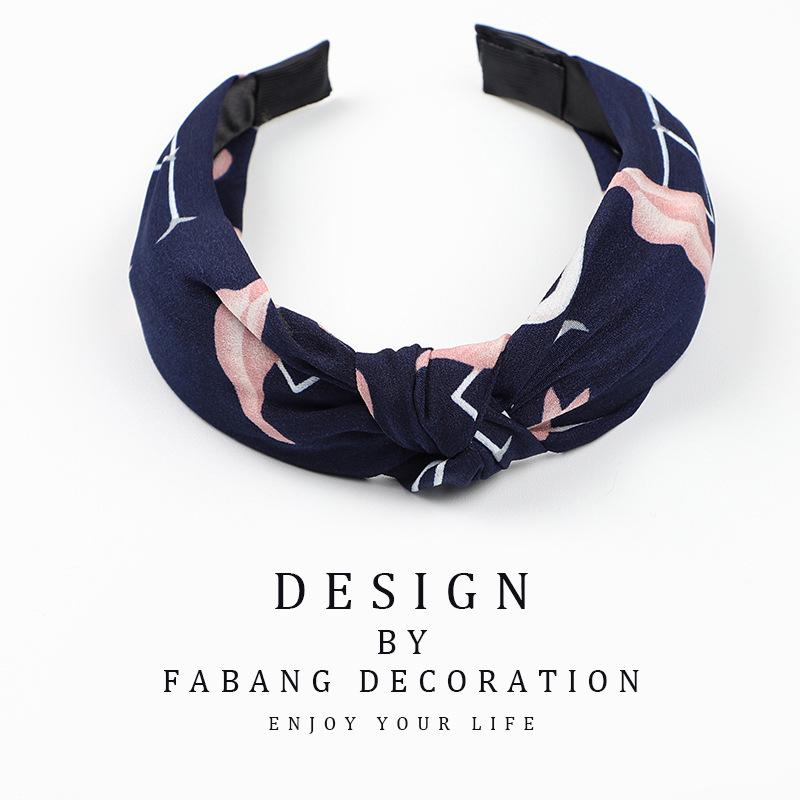 Korean Style Women's Striped Criss-Cross Bow Headband for Yoga & Face Washing