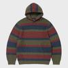 ThIs Is Never That Striped Waffle Knit Hoodie Olive