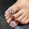 Hot-selling manicure 24 pieces, classic fashion leopard print matte texture short square wearing foot nail piece