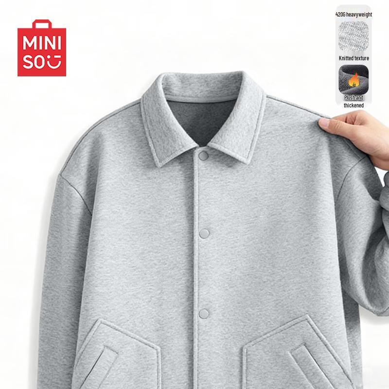 MINISO Men's Winter Fleece-Lined Casual Jacket