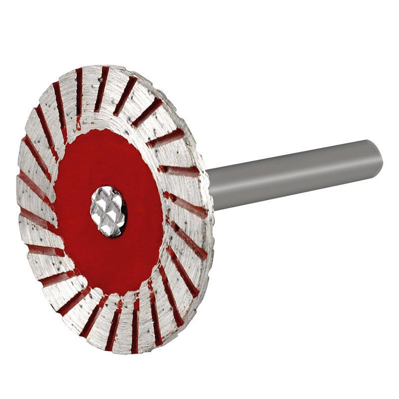 Elektrischer Schleifer für kleine Scheiben zum Steinschnitzen, 4 cm, mit Sägeblatt am Griff – perfekt für Trockenschnitte und Beschriftungen auf Steinstücken