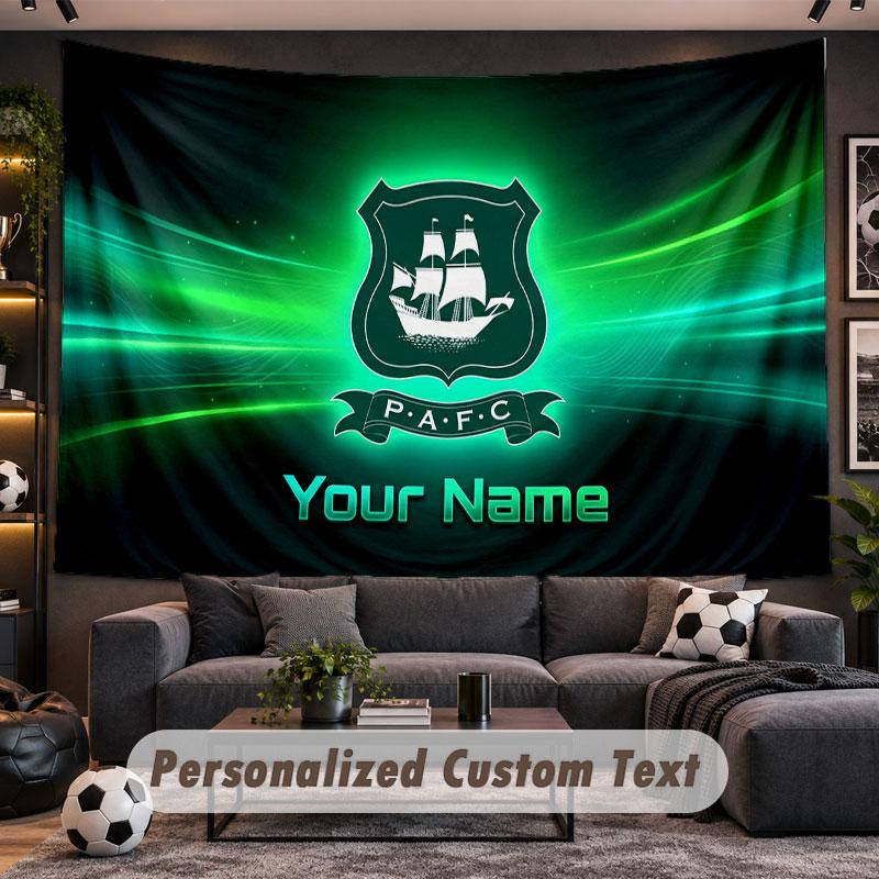 Wall Hanging Tapestry Custom NamePlymouth Argyle FC Pattern Personalized Printed Fabric Wall Decor