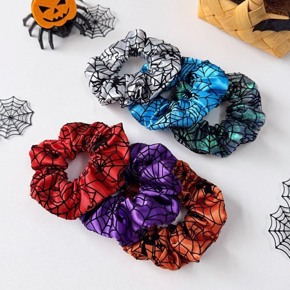 Bat Pumpkin Hair Clip Gothic Halloween Scrunchie Fashion Spider Web Hair Bow Wedding