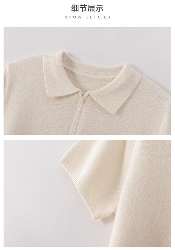 Simple Summer Clothes Polo Collar Sports Style High-quality Women's T-shirt Top Women's Short Sleeved Women's Knitted Sweater