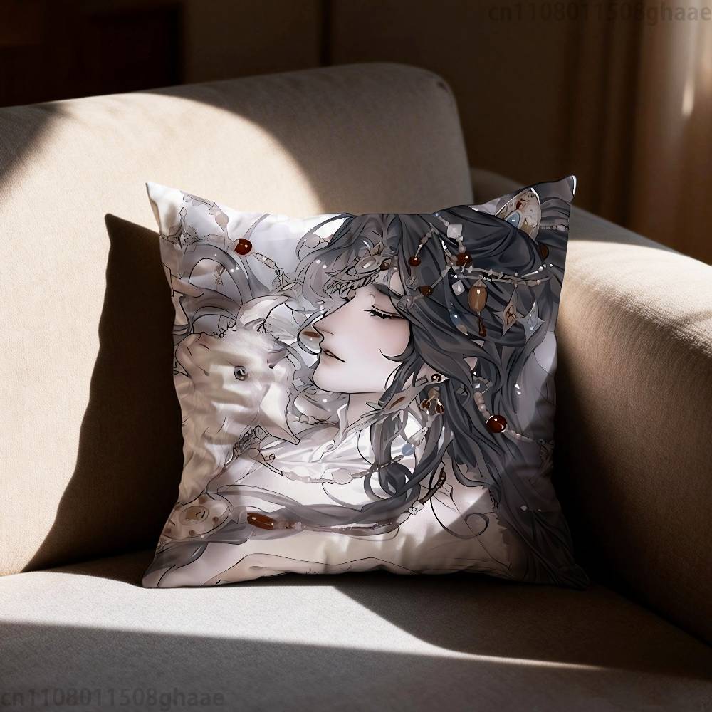 Heaven Officials Blessing  Pillow Case Square DoubleSided Printing Short Plush Sofa Cushion Cover Bedroom Bedside Pillow