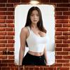 Woman In White Ribbed Crop Top High Definition Tin Painting Vintage Metal Sign Wall Art Decor