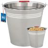Kotarbau® Stainless Steel Bucket 16L Silver Stainless Steel Food Grade Bucket Construction Garden Bucket