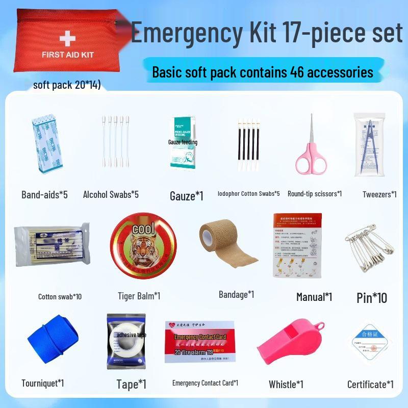 Portable Hard Shell First Aid Kit - Complete Set for Home, Car, Outdoor, and Emergency Use