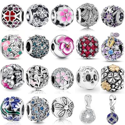 925 Sterling Silber Hohlblumen Anhänger für Halskette Armband Damenschmuck Geburtstagsgeschenk