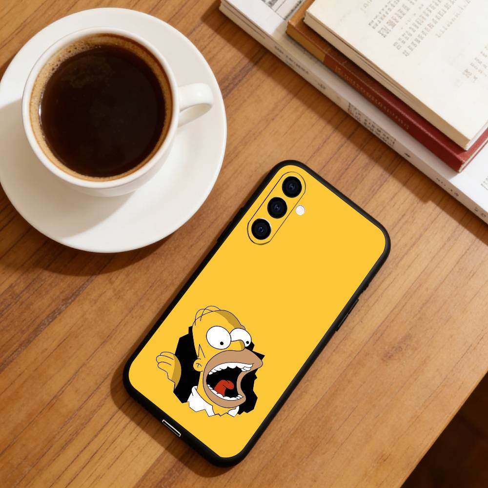 The Simpsons Phone Case Black Silicone Soft For Samsung Galaxy A73,A72,A71,A70,A53,A52,A51