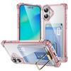 Capa para Celular Porta-Cartões 2 em 1 Transparente Anti-queda Capa para Celular Botão Galvanizado Capa para Celular para Apple