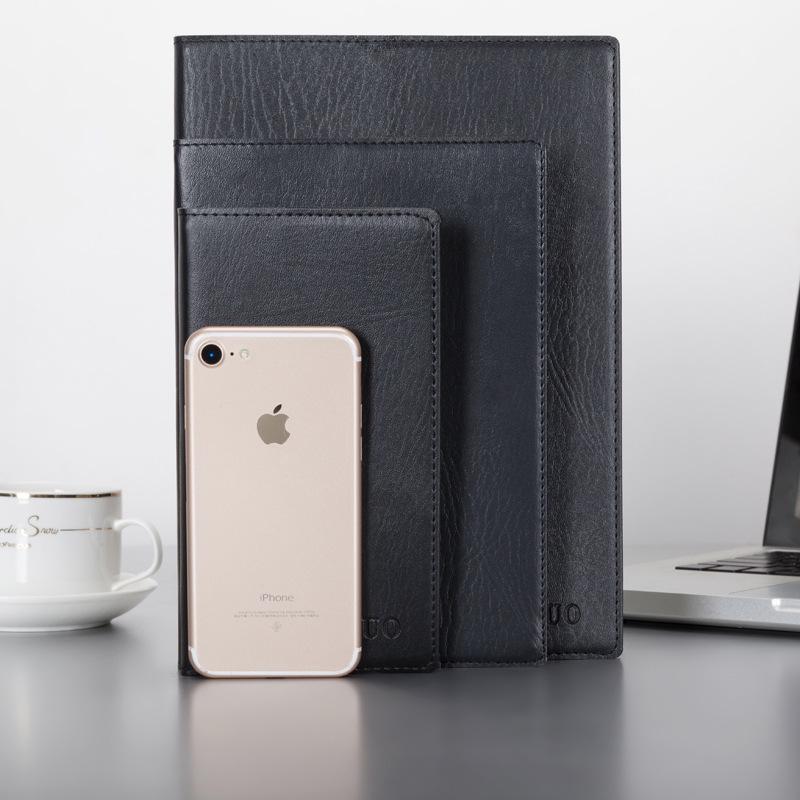 A5 Super Dickes Business-Notizbuch - B5 Schwarzes Ledercover für Besprechungen und Büroaufzeichnungen