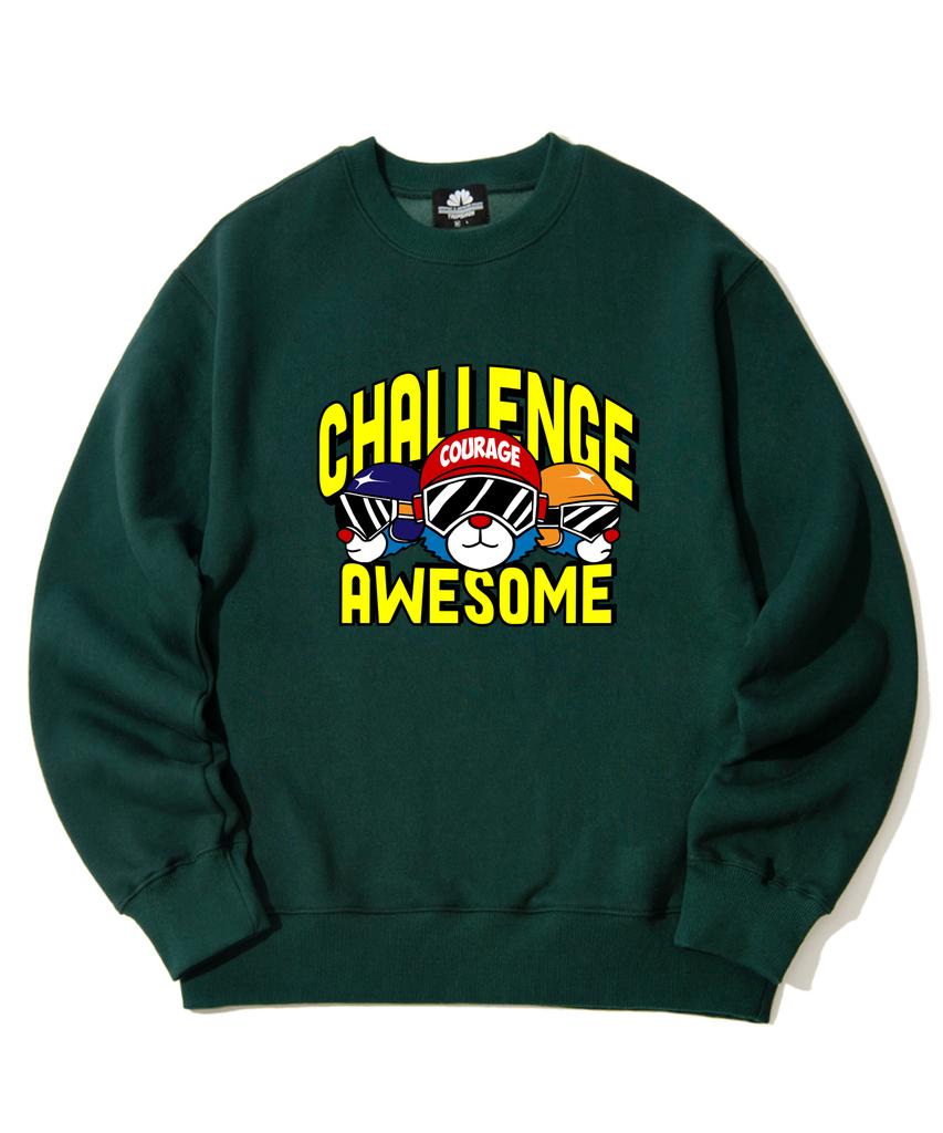 TRIPSHION Awesome Triple Bear Graphic Crewneck - Green