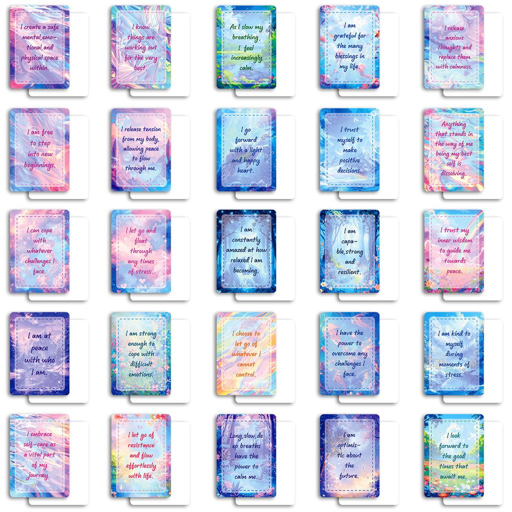 50 Dream Smudge Inspirational English Phrase Cards Positive Sunshine High Emotional Value Energy Cards