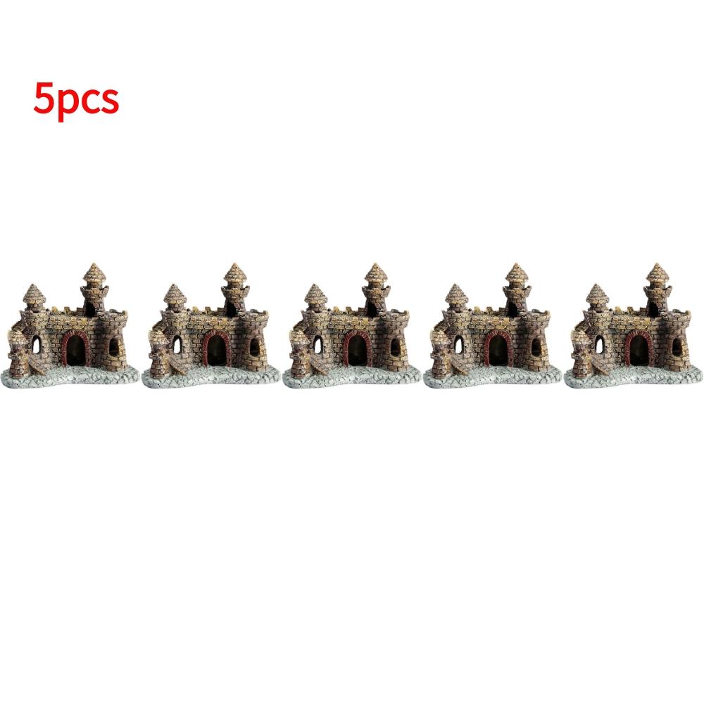 Artificial World of Tanks Stone-island Resin Castle Aquarium Landscape Ornament Aquarium Decor For The Fish Tank Retro Statues