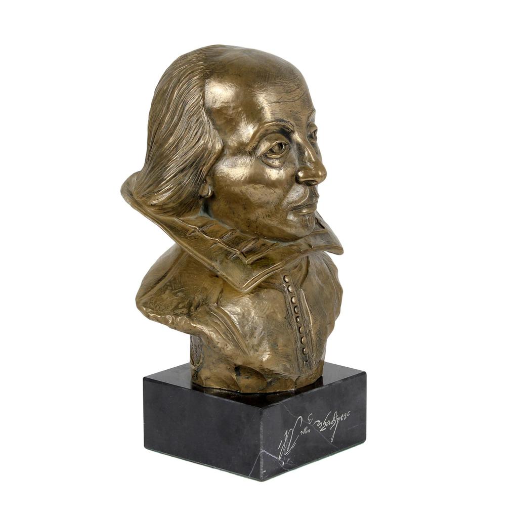 William Shakespeare - marble bust, statuette of a famous person, decoration for office, school, and hotel by the Art-Dog brand