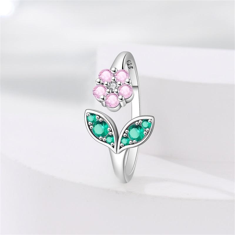 925 Silver Women Rings Sparking Zircon Sunflower Star Moon Open Ring For Engagement Jewelry Anniversary Gifts